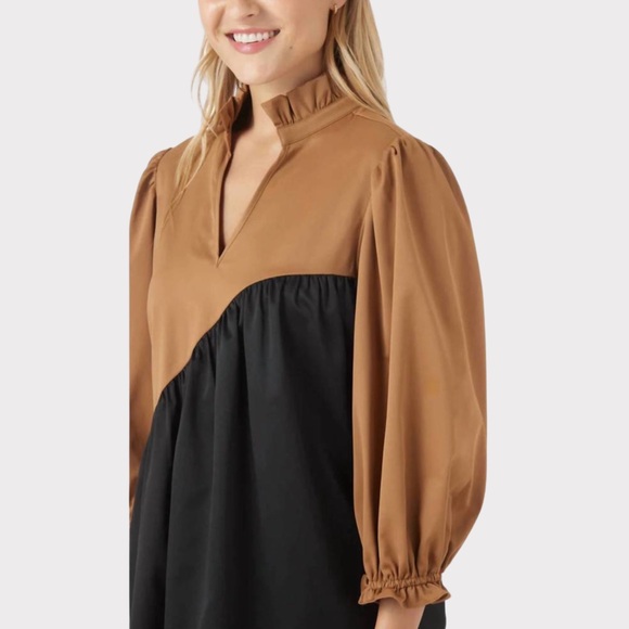 CROSBY by Mollie Burch Story Mini Dress Cappuccino Black XL NWOT - Picture 5 of 14